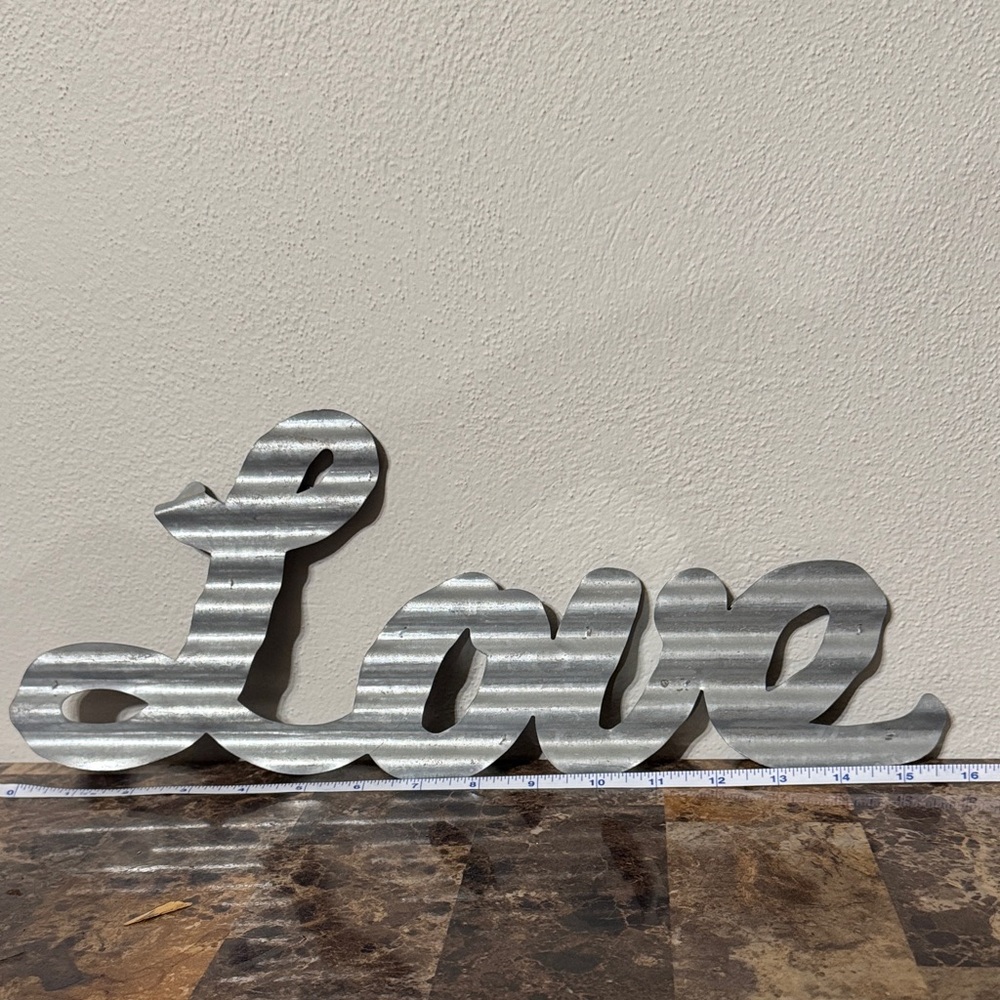 Silver Metal Love Sign